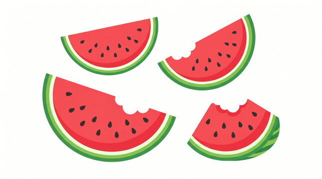 Watermelon slices (with cute bite marks)

