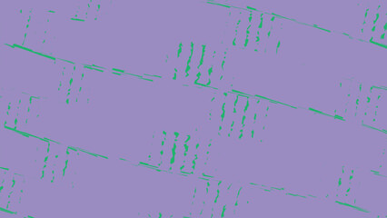 Obraz premium Tiled rectangular block pattern with jagged green edge details on violet background abstract geometric design wallpaper vector graphic illustration.