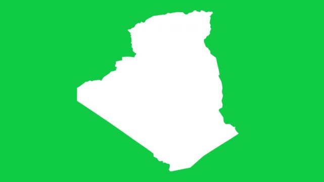 Algeria map pop animation with green background