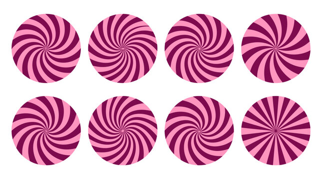 Pink and purple spiral circles arranged in a grid pattern