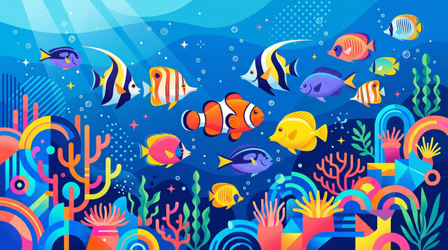 seamless pattern with fishes