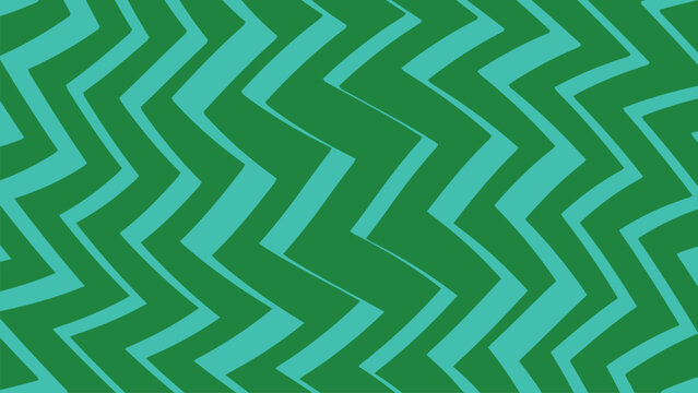 Seamless zigzag chevron pattern with parallel angled lines in green and turquoise colors for creative textile surface design and stylish backgrounds.