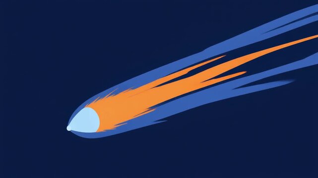 Abstract illustration of a comet in space with vibrant color streaks