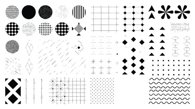 A collection of detailed steampunk-style patterns and shapes in a digital artwork