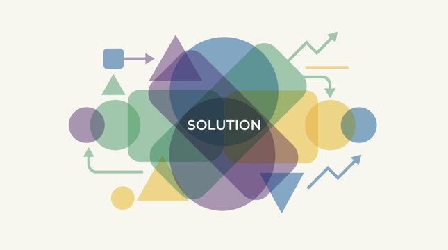 Abstract Geometric Solution Business Strategy Venn Diagram Vector Illustration