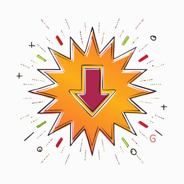 Download Arrow Icon with Burst Effect