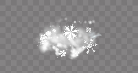 Snow and wind on a transparent background. White gradient decorative element.vector illustration. winter and snow with fog. wind and fog. © kume111000