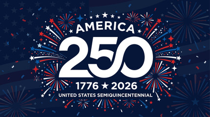 Obraz premium America 250 years anniversary, USA Independence, fireworks
