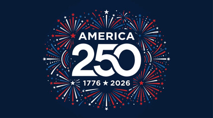 Obraz premium America 250 years anniversary, USA Independence, fireworks