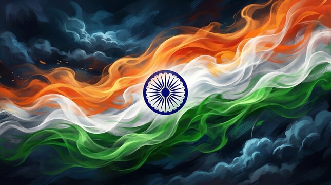 Foggy background like indian flag colors