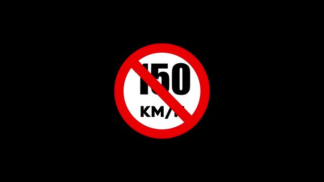 Over 150 Kmh Prohibited Traffic Safety Sign for Extreme Speed Enforcement.