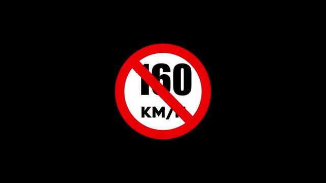 Over 160 Kmh Prohibited Motorway Traffic Sign for High Risk Speed Control.