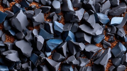 Obraz premium Natural background of scattered gray stones on fine orange sand