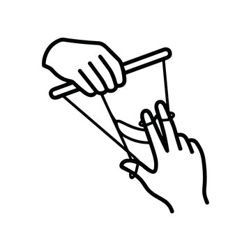 Hands playing with a yo yo.