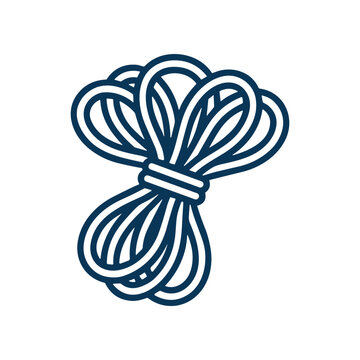 Bundle of white ropes tied together.
