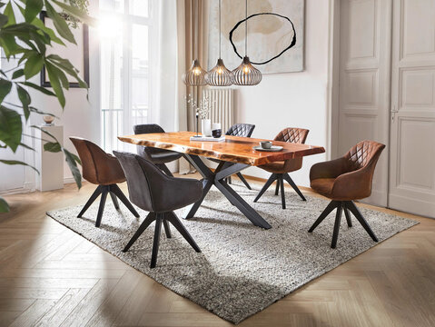 modern luxury dining room interior, 3d render