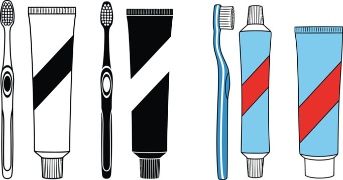 Toothbrush and toothpaste tube set