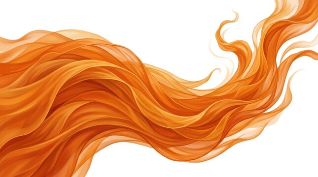 Abstract illustration orange wave-like object wave Fruits with hues rustling in the wind, used as