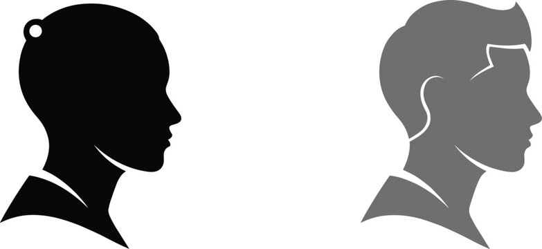 Professional male and female head silhouettes for user profile icons, business branding, and corporate communication image_a549c5.png