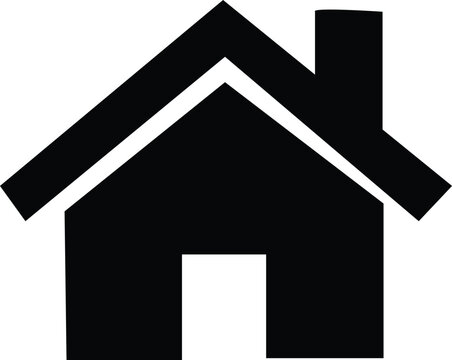 Minimalist Black House Symbol Icon for Modern Web Navigation and Real Estate Interface Design Elements