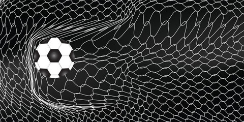 Soccer Ball Hitting Goal Net With Dynamic Distortion And Dramatic Goal Action © TIHORI