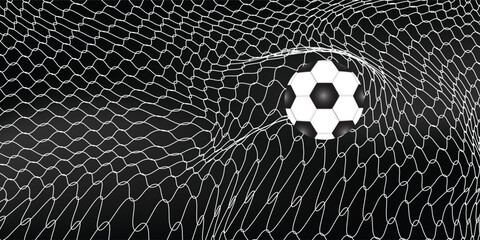 Soccer Ball Hitting Goal Net With Dynamic Distortion And Dramatic Goal Action,eps 10 © TIHORI