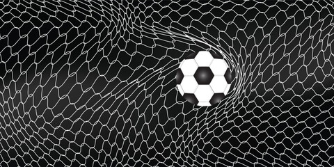 Soccer Ball Hitting Goal Net With Dynamic Distortion And Dramatic Goal Action © TIHORI