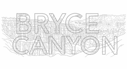 Fototapeta premium Bryce Canyon National Park Text Illustration