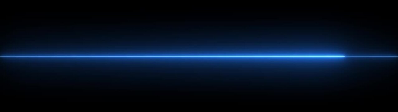 Abstract horizontal glowing green neon line on a dark background with subtle reflection bright clean.