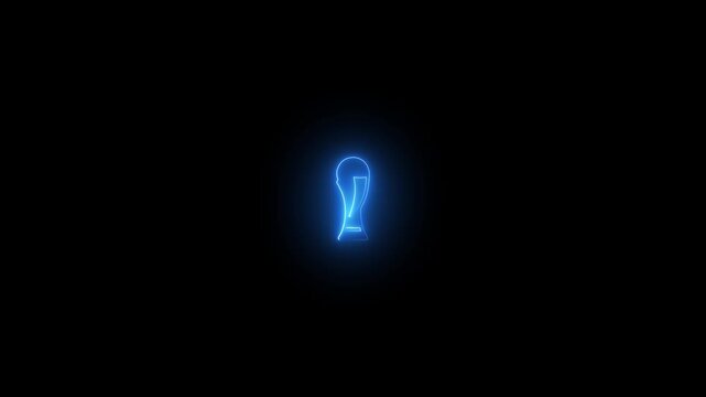 Neon Glowing Trophy Award Cup Icon.glowing neon award cup icon isolated on black background winner trophy sports achievement.