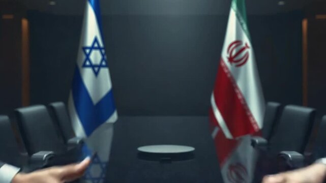 Iran Israel USA Diplomatic Handshake During Strategic Negotiations. 4K Video