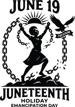Juneteenth freedom day june 19 celebration elegant hand lettered typography for emancipation day observances