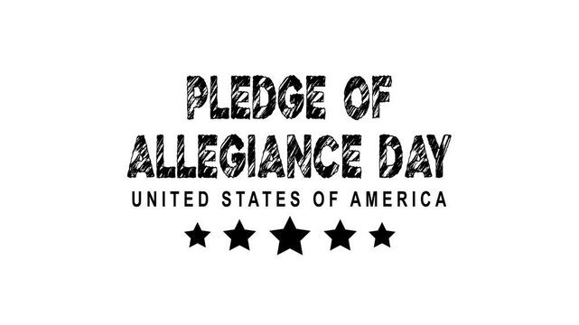 Pledge allegiance day text animation suitable for patriotic themes, educational materials, and social media posts.