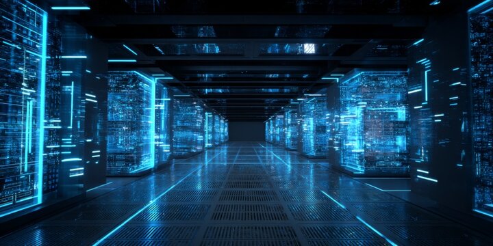 Blue Binary Code on Digital Screen Creating Depth and Texture for Technology Background in Data Analysis and Computer Science Themes