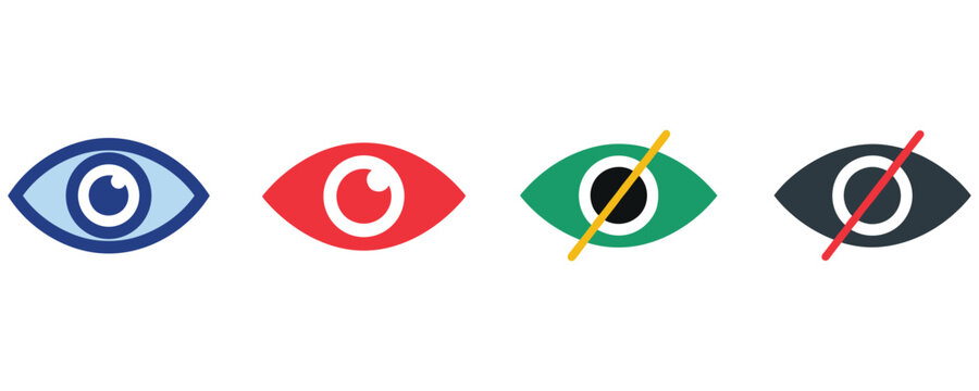 Set of eye icons for visibility status.