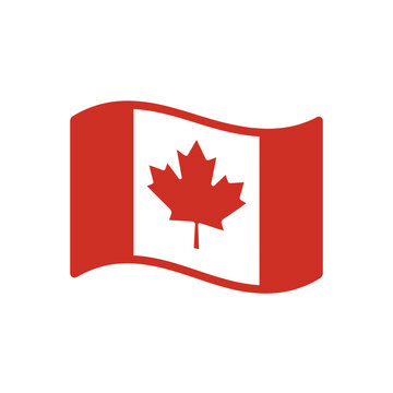 National flag of Canada waving in the wind.