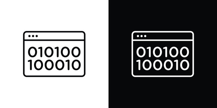 Binary code icon on a white background. Vector Icon Design