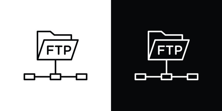 FTP icon on a white background. Vector Icon Design