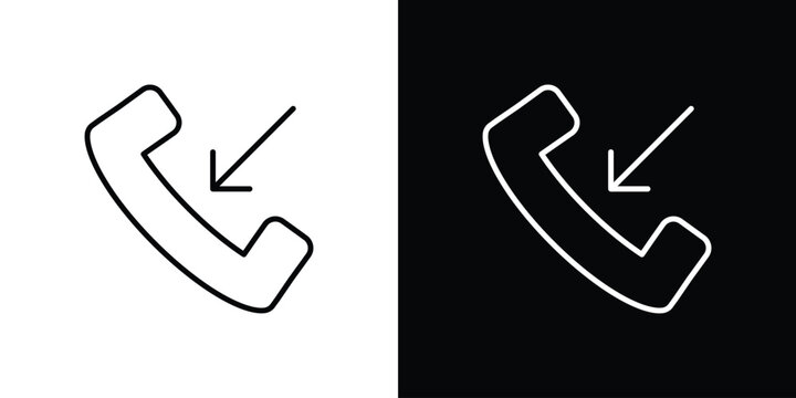 Incoming Call icon on a white background. Vector Icon Design