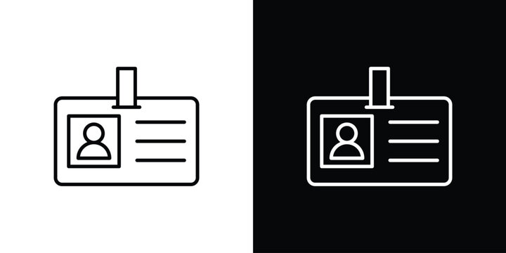 ID badge icon on a white background. Vector Icon Design