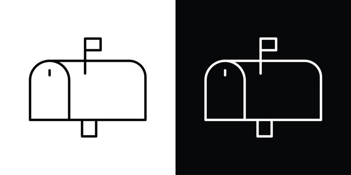 Mailbox icon on a white background. Vector Icon Design