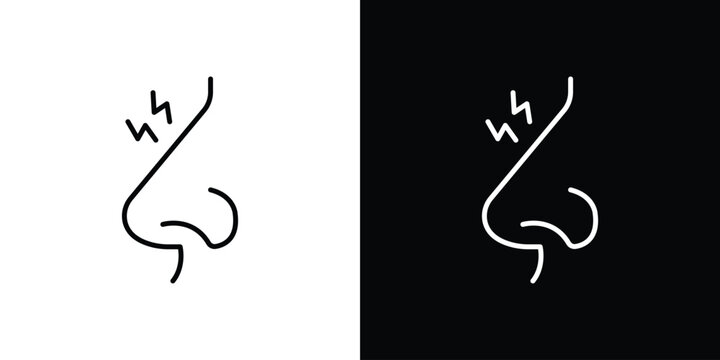 Nose pain icon on a white background. Vector Icon Design