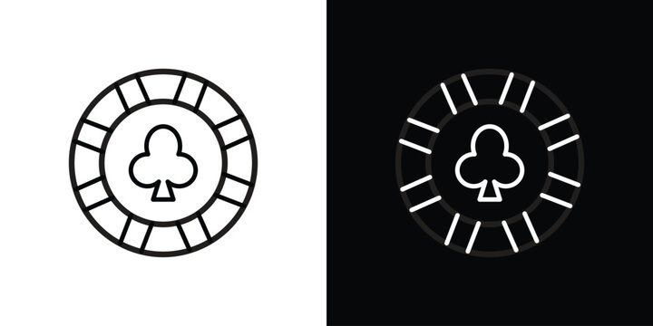 Poker chip icon on a white background. Vector Icon Design