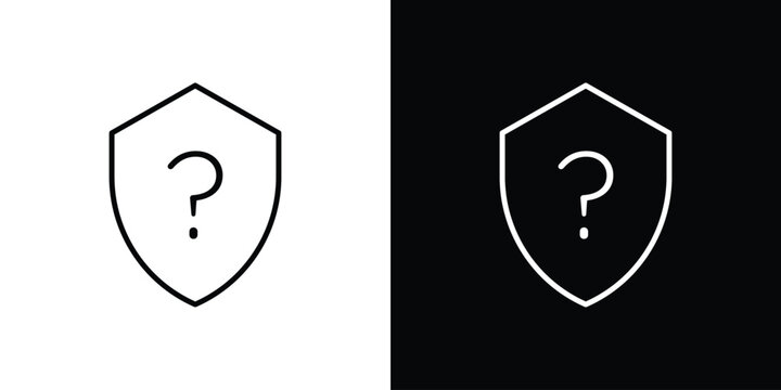 Shield interrogation icon on a white background. Vector Icon Design