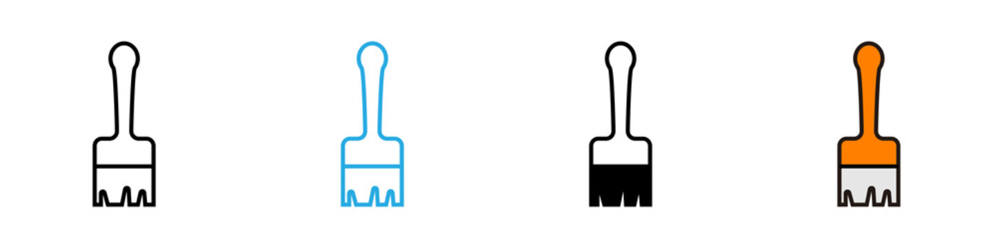 Paint brush multi - style icon design concept