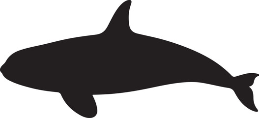 Orca Whale Black Silhouette Vector Marine Wildlife Animal Icon © MSTANOARA