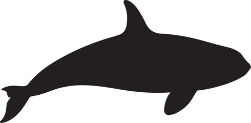 Orca Whale Black Silhouette Vector Marine Wildlife Animal Icon © MSTANOARA