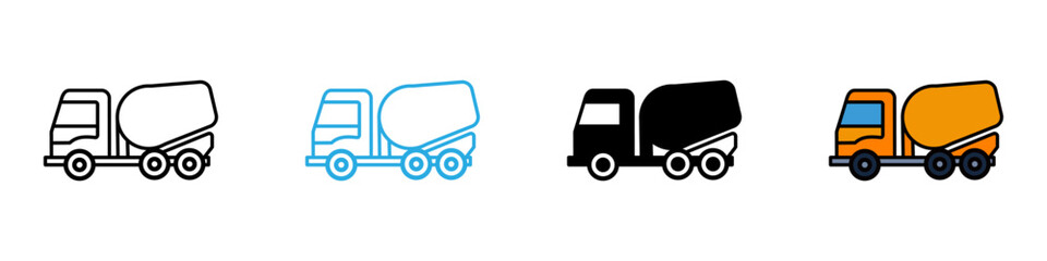 Mixer truck multi - style icon design concept © okta