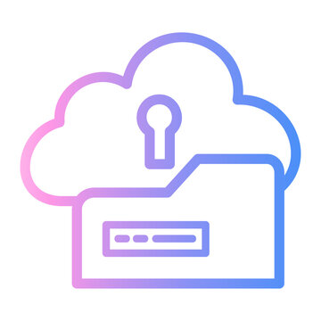locked Line Gradient Icon