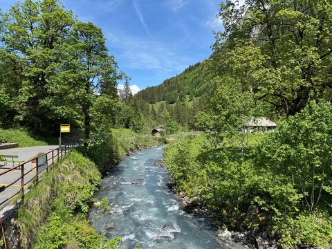 The Reichen Alpine stream at the foot of the Rosenlaui glacier, Switzerland - Der Reichenbach oder Rychenbach am Fusse des Rosenlauigletschergletschers, Schweiz